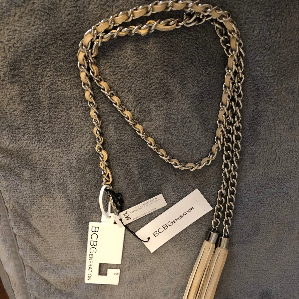 BCBGeneration Sand chain metal tassels M/L belt - Picture 8 of 8